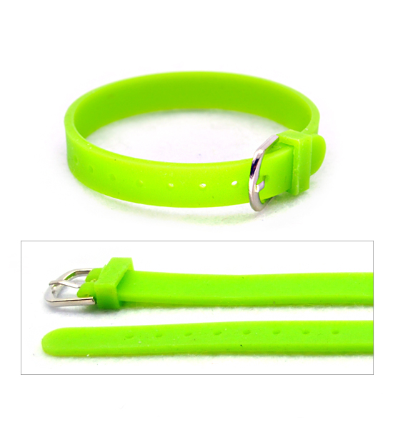 Silicone wristband (1 pc) 1 cm width. - Green